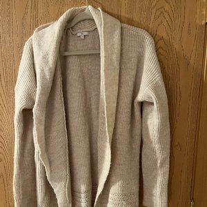 GAP Knit Cardigan; Beige, Large
